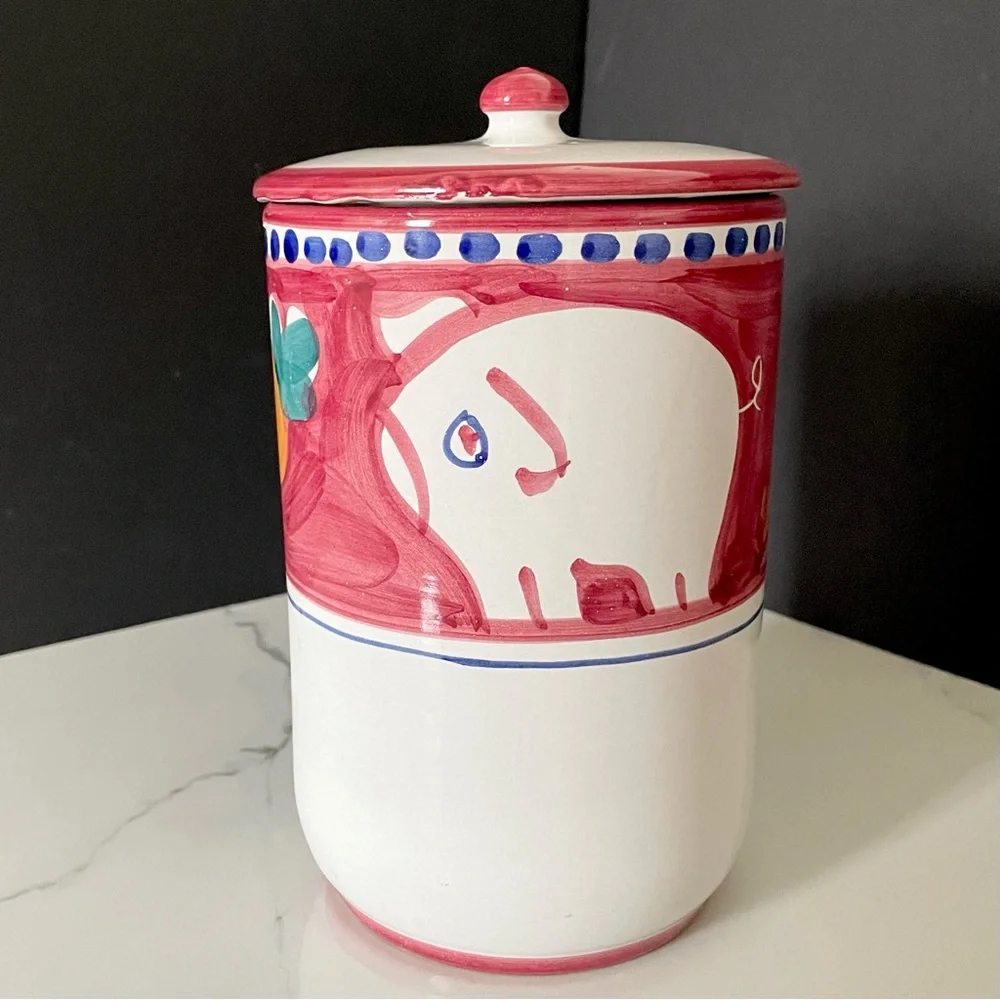 Pig Canister with Lid - Solimene Vietri